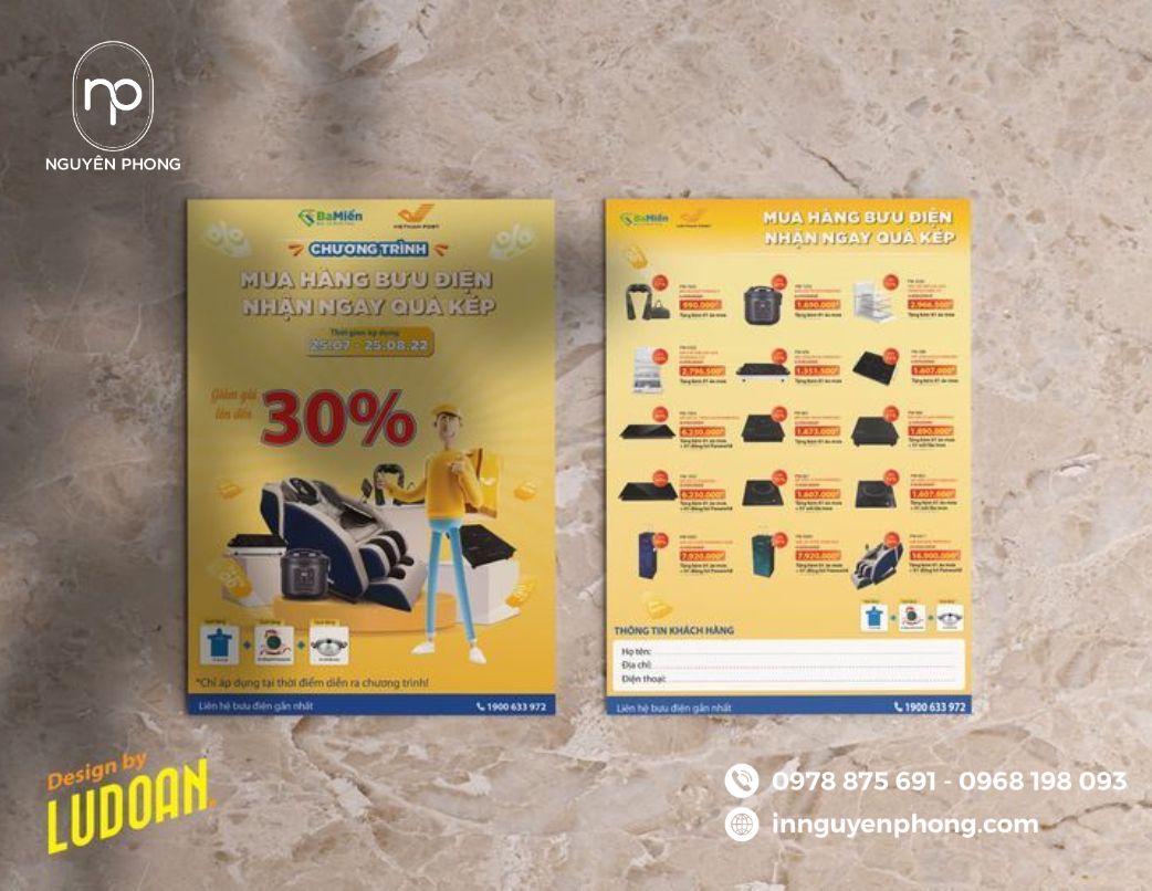 in tờ rơi điện máy bằng chất kraft